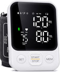 Blood Pressure Monitor Upper Arm Monitors for Home Use BP Machine with 2x120 Reading Memory Adjustable Arm Cuff 8.7"-15.7" Large Display with LED Background Light Storage Bag White