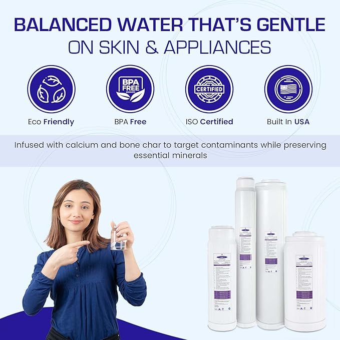 Crystal Quest Calcium GAC Fluoride Reduction Filter - Efficient Fluoride Removal or Reduction - Compact Design - Long-Lasting Capacity - 2-7/8” x 9-3/4”