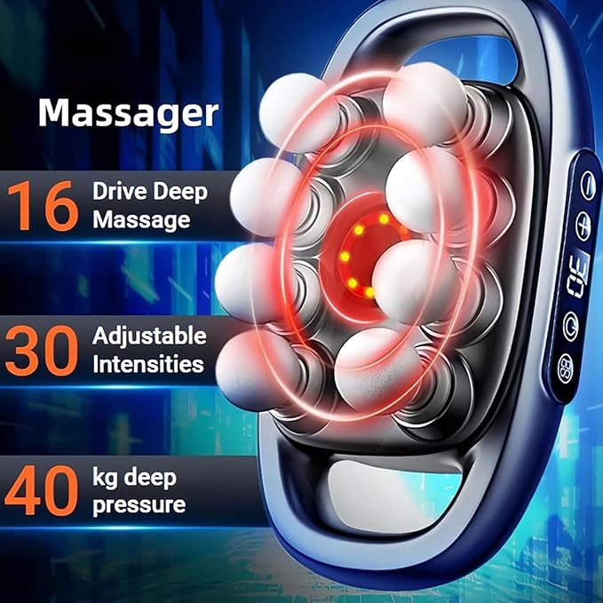 16 Head Massage Gun Deep Tissue with 16 Massages Heads, Electric Massager Tool for Legs,Arms,Waist,Back,Buttocks,Full Body Muscle Pain Relief,Ideal Gifts for Women,Men, Mom,and Dad