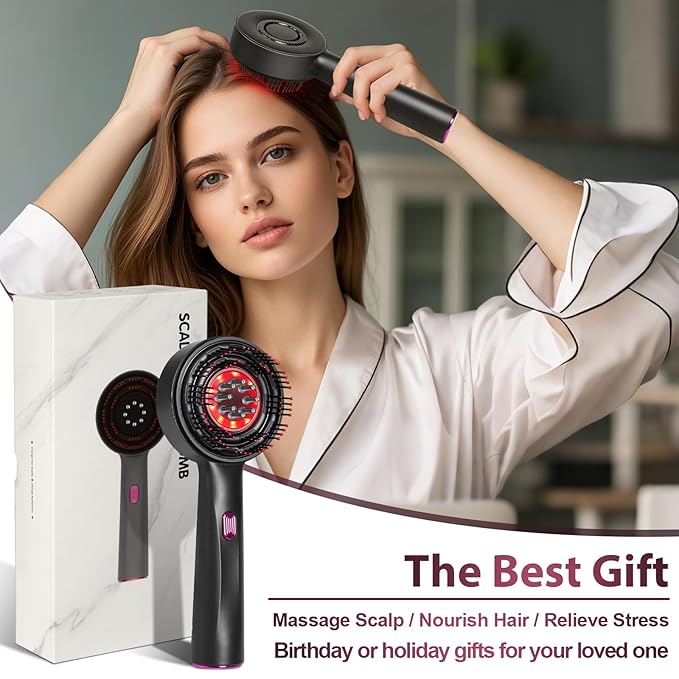 Laser Therapy Hair Growth Comb, Hair Oil Applicator,Electric Scalp Massager Hair Growth with IPX7 Waterproof