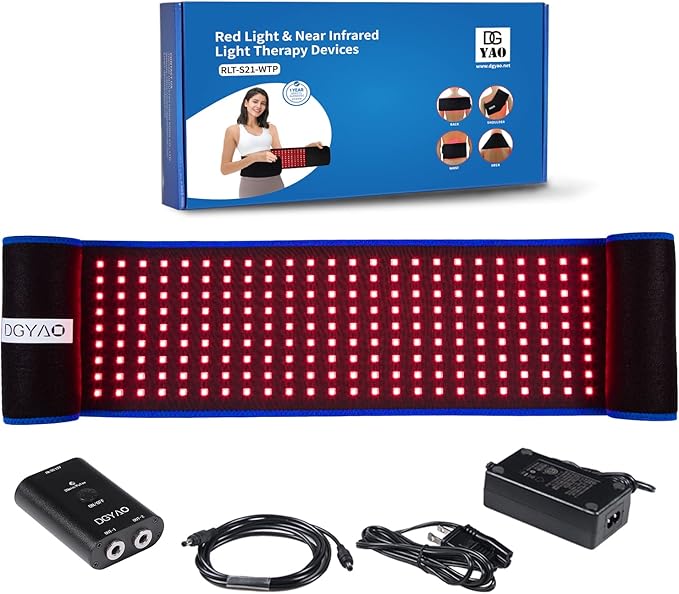DGXINJUN Red Infrared Light Therapy Devices for Body Wrap Back Pain Relief Home Use Wearable Belt Joints Muscle Benefits