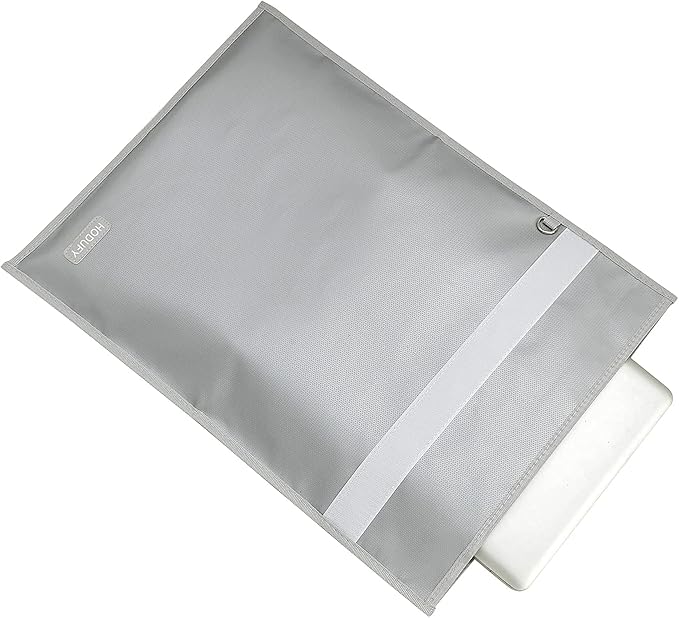 Faraday Bag for Laptops (20 x 15 inches), Faraday Cage, Cell Phone Signal Jammer, Faraday Key Fob Protector, Fireproof & Water Resistant Bag, Anti-Theft Pouch, Anti-Hacking Case Blocker(Grey)