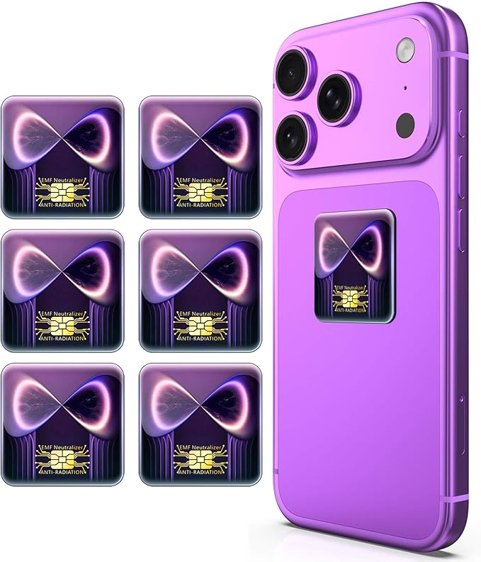 Cell Phone Protection Neutralizers Stickers for Smart Phones/Tablets/Laptops/Computer/WiFi/Priner/TV Electronic Devices Blocker 6 Pcs Purple