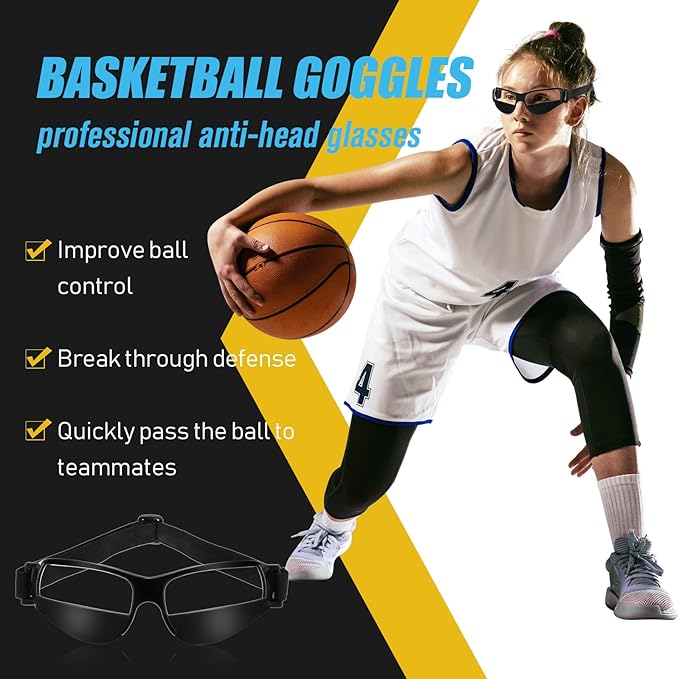 Dribbling Goggles Basketball Sports Glasses Adjustable Dribbling Black Goggles Basketball Training Equipment
