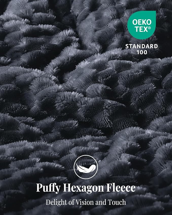 Topblan Weighted Blanket for Adults, 48" x 72" 15lbs, Soft Sherpa Twin Size Heavy Blanket with 3D Jacquard Turtle Shell Flannel Fleece for Couch and Bed
