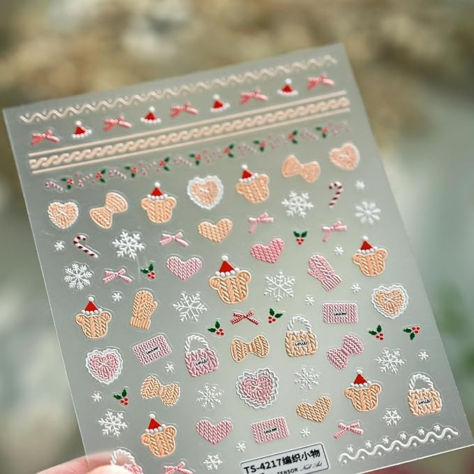 Small Cute Sticker 3D Relief Design Decals for iPhone 17 PRO / 17 PROMAX Cell Phone Camera Screen Lens,for NintendSwitch Game Handle Controllers，Scrapbooking Laptop Diary Planner Collage DIY (TS-4217)