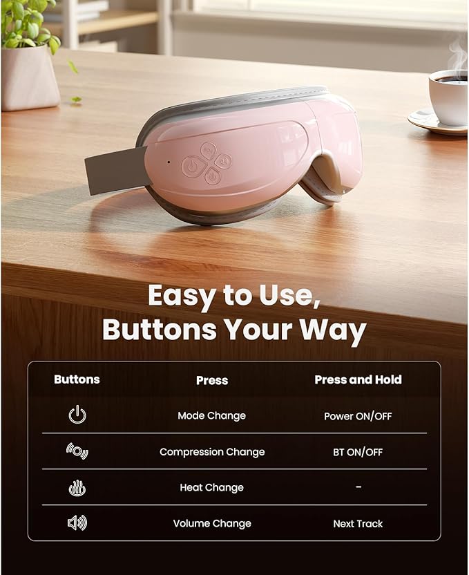 BOB AND BRAD Eye Massager FSA Eligible, EyeOasis 2 Heated Eye Massager for Dry Eyes, Temple Massager for Headache, Migraine & Tension Relief, Warm Compress Eye Massage for Stress Relief