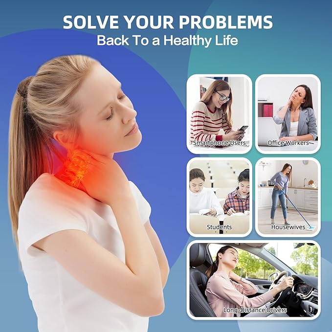 Cervical Traction Device for Neck Pain Relief, Over The Door Neck Stretcher to Restore Natural Curve, Home Use Cervical Neck Traction (Thick)