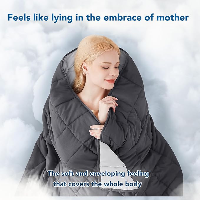 Topcee Weighted Blanket for Adults (25 lbs, 60" x 80") Queen Size Soft Cooling Heavy Blanket Sleeping, Apply to 240-260 lbs Body, Thick Breathable Blanket with Glass Bead, Easy Care