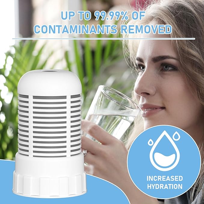 Water Filter Pitcher Replacement Compatible with Seychelle Water Filter Pitcher 32 oz or Dual-Filter 64 oz pH Enhancing Filtration, 4-Pack