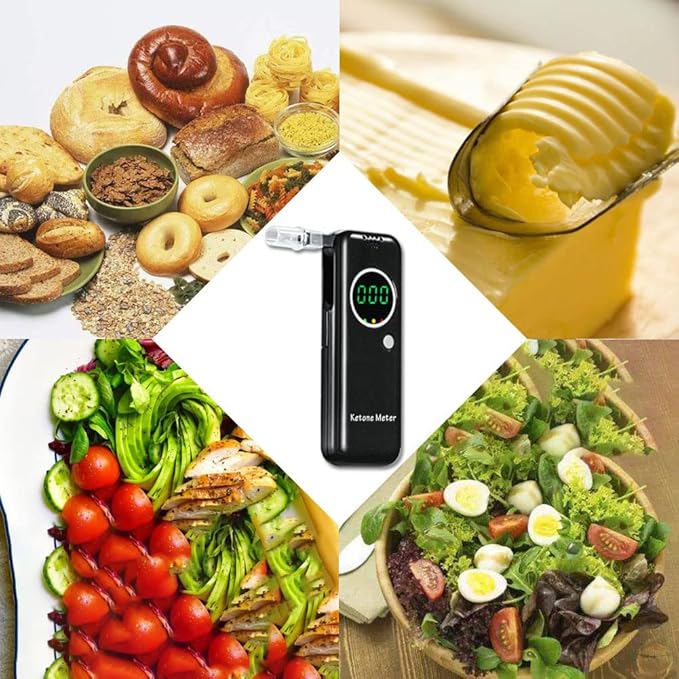 Breath Ketosis Meter Professional Ketone Breath Monitoring Analyzer High Accuracy Ketone Breath Tester, Digital Ketone Meter Tracing Your Ketosis Status, Breath Ketosis Tester with 10 Mouthpieces
