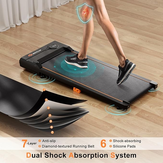 Goplus Walking Pad, 340 LBS Capacity Under Desk Treadmill with Remote Control, LED Display, 12 Preset Programs, Portable Treadmills for Home Small, Office
