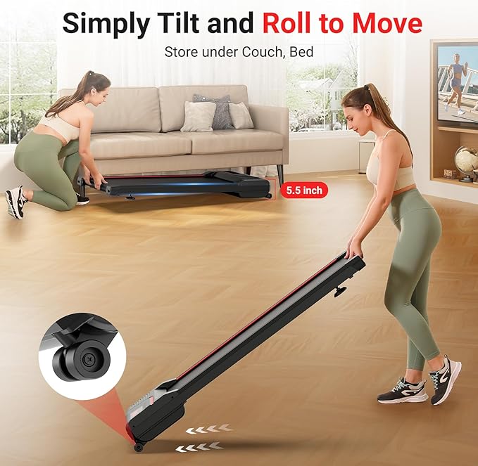 THERUN Walking Pad Treadmill with 10% Incline, Walking Pad for Home and Office, 2.5 HP, Under Desk Walking Pad with Remote Control and LED Display