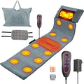 Full Body Massage Mat with Heat, Multifunctional Massage PadNeck Back Massager Full Body Relaxation Seat Chair Pad with 10 Vibration Motors Timer for Indoor Bed Sofa Chair, Anti-Slip Bottom