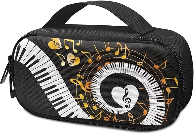 Musical Notes Heart Insulin Cooler Travel Case with Handle Portable Insulated Glucose Meter and Diabetic Supplies Carrying Bag for Daily Life and Trip Easy to Use