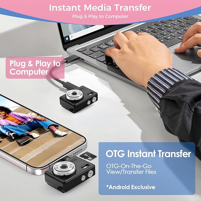 Mini Keychain Digital Camera, Y2K Pocket-Size Mini Camera, 2MP 1080P Small Camera with 32GB Card, Video Recorder with Long Battery Life for Travel, Party and Vlog (Black)