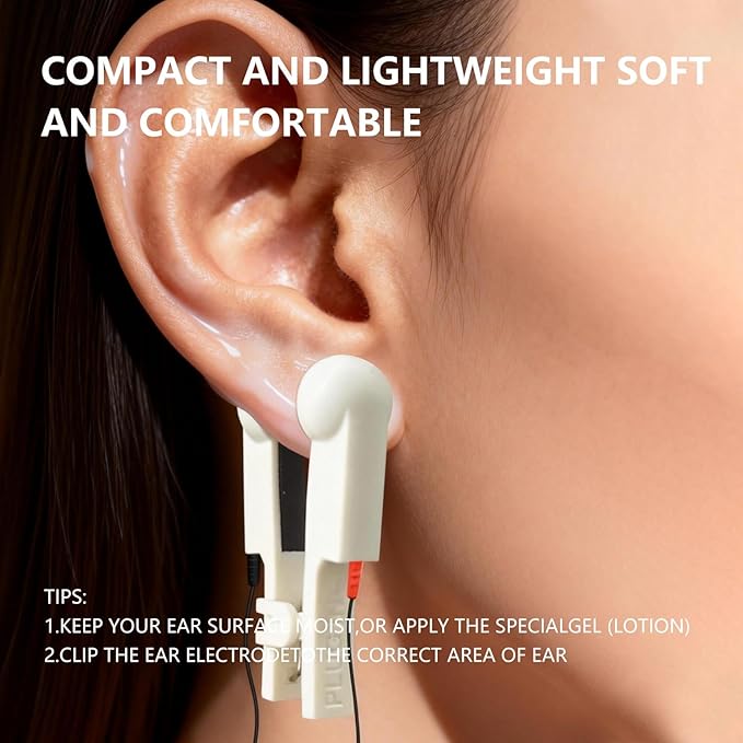 Ear Clip Electrodes, Ear Clip Accessories Fit for Tens 7000 (White)
