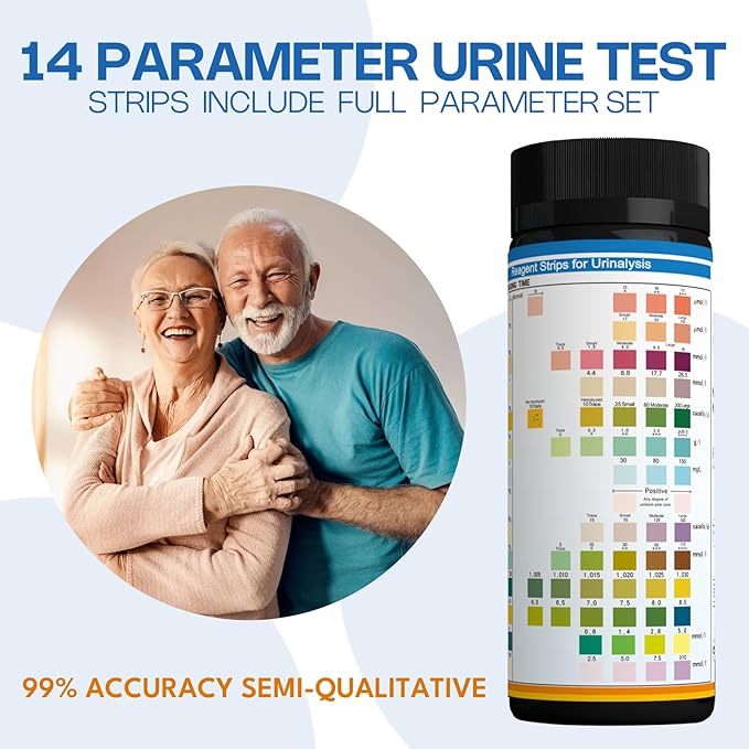 14 URS Test Strips – Easy Home Urinalysis Strips for Routine Health Tracking, Accurate & Simple to Use