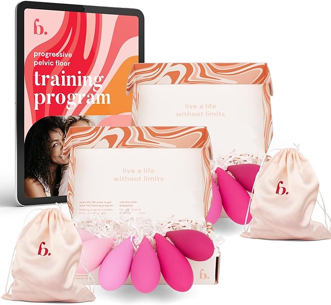 Bodyotics Pelvic Floor Trainer for Women – Complete Kegel Training Sets for Sharing - 2 Sets of 6 for Beginners