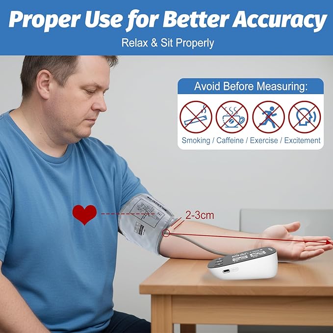 XXL Blood Pressure Cuff 9”-24” (22-60CM) Compatible with Most Automatic Blood Pressure Monitors, Extra Large BP Replacement Cuff for Big Arms - Includes 6 Connectors