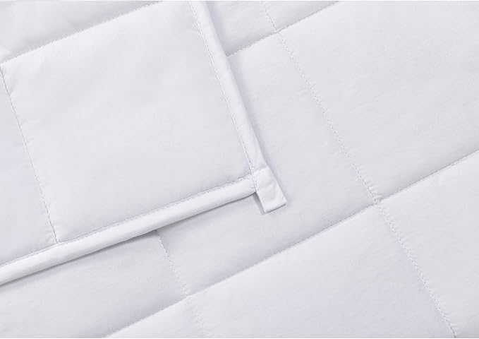 RelaxBlanket Weighted Blanket | 60''x80'',10lbs | for Individual Between 90-140 lbs | Premium Cotton Material with Glass Beads | White