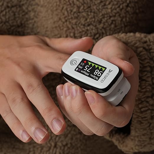 Pulse Oximeter Fingertip, Blood Oxygen Monitor, 4 colors 1.14'' TFT Alarm & Brightness Adjustable