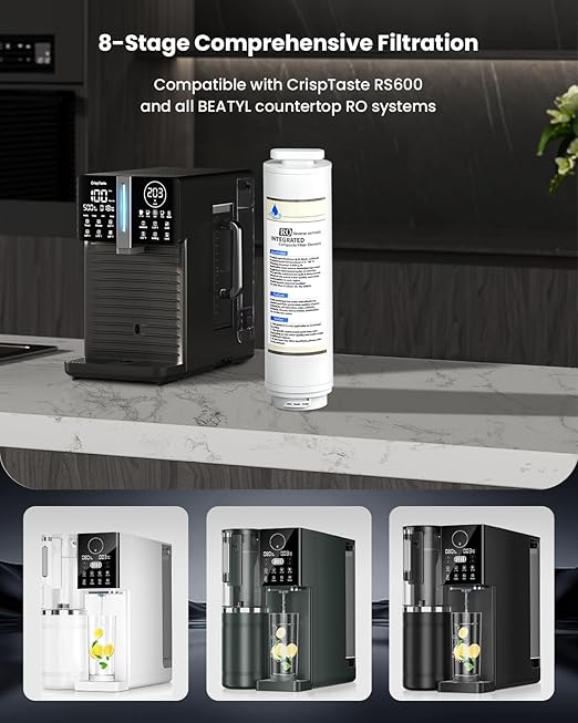 CRS-RS600-MRO All in One Filter Replacement for CrispTaste CRS-RS600 and BEATYL Countertop Reverse Osmosis System Tankless Reverse Osmosis Water Filter, Reduces PFAS TDS, Under Sink RO System