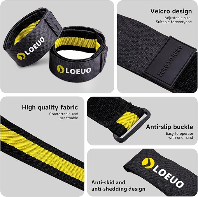 Booty Bands for Working Out Glutes, Adjustable Blood Flow Restriction Bands with Non Slip for Workout Butt & Thigh Building, Occlusion Bands for Women and Men Glutes Easy to Carry