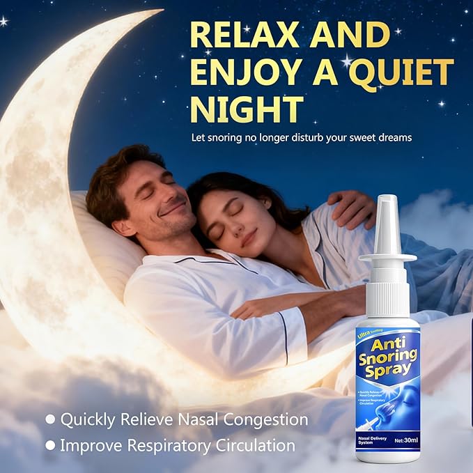 Anti Snoring Spray for Adults - Natural Formula Helps Support Quiet Sleep and Easier Breathing - 30ml