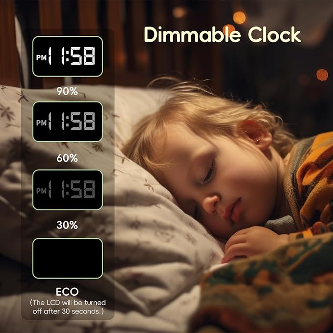 Sunrise Alarm Clock Wake Up Light, White Noise Sound Machine with 20 Soothing Sounds, 10 Night Lights, Bluetooth Speaker/Temp & Humidity/Rechargeable, Dimmable Clock Gift for Baby Kids Adults