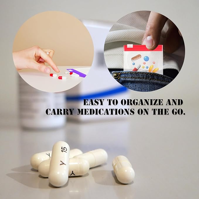 30 pcs Pill Pouch Bags, CNYMANY Zippered Reusable Medicine Bags with Slide Lock Travel Medicine Organizers Pill Baggies, with Weekly Sticker, Write-on Labels, Storage Bag