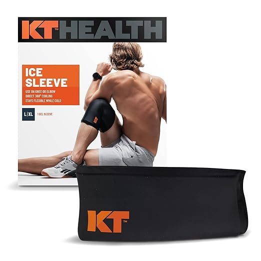 KT Recovery+ Ice Sleeve, Cold Therapy and Flexible Compression Sleeve for Sore Muscles and Joints, Large/Extra Large