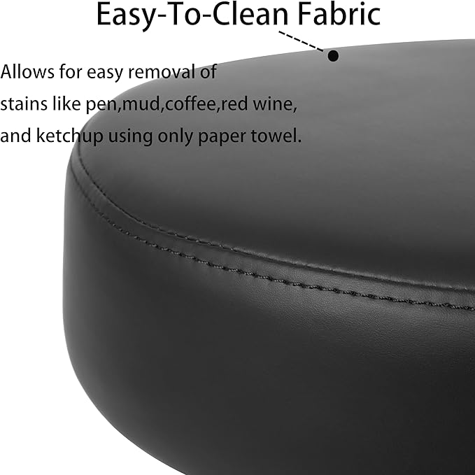 TAKE UR SEAT® Economical Multi-Purpose Medical Spa Chair Stool with Adjustable seat and Back Height. Advanced Fabric seat Cover is Easy to Clean. Blade Wheels (Table Height Black)