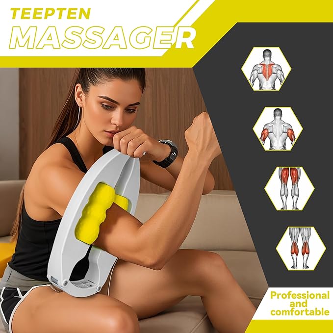 Arm Massager & Forearm Massager, Adjustable Foam Roller, Trigger Point Muscle for Calves, Tennis & Golfers Elbow Pain Release, Roller for Muscle Tightness & Faster Recovery