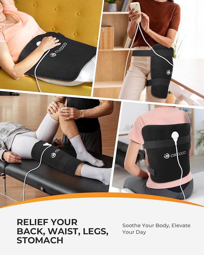 CooCoCo Hip Heating Pad for Sciatica Pain Relief, FSA Eligible Heated Hip Brace for Hip Pain Relief, HSA Lower Back/Thigh/Buttock/Leg Electric Heat Pad, Use for Home Office