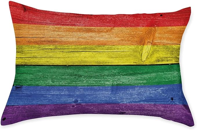 Decorative Fitted Sheet Set King Size, Rainbow Deep Pockets Fitted Sheet & 2 Pillow Sham Set, Old Tainted Wooden Planks Pride Theme Vintage Printed Microfiber Bedding 3pc Set,for Kids & Adults Bedding