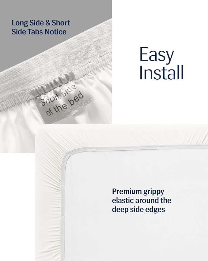 REST® Evercool®+ Fitted Sheet, TwinXL Size, Arctic White, 13" Deep (up to 15’’), Breathable Bedding for Hot Sleeper and Night Sweats, Bed Sheet with Ionic+ Self-Cleaning Silver Yarn for Sensitive Skin