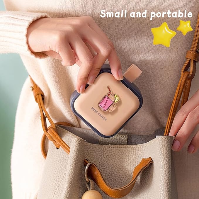 Pill Dispenser, Cute Design, Portable Dispensing Box, Sealed and Moisture-Proof, 2.75 * 3.34 Inches. (Yellow)