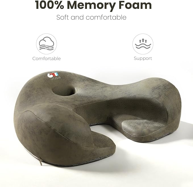 Meditation Cushion & Floor Pillow Seat - Ergonomic Comfortable Memory Foam Set Relieves Numbness Tailbone & Hip Pain from Long Sitting, idea for Reading, Yoga.