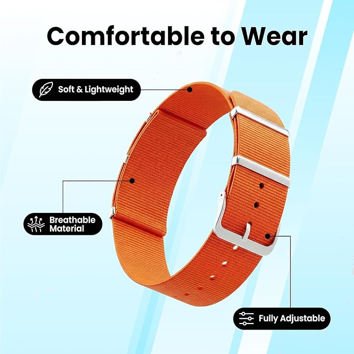 Nylon Strap Compatible with Hume Band - Soft Woven Breathable Replacement Strap Bands for Hume Health Band - 24/7 Wear, Adjustable Sport Wristband - Metal Buckle & Loop Closure for Secure