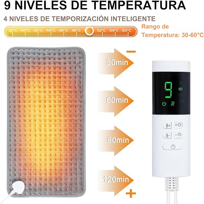 Electric Heating Pad for Back Pain Relief, Portable Heating Pad for Period Cramps Neck and Shoulder,Knee,Arms,Legs, Auto Shut Off Moist Heat Machine Washable Gift for Women Men 12x24