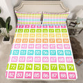 Feelyou Kids Numbers Fitted Sheet Twin Size, Educational Bed Sheet Set Boys Girls Learning Bedding Set Kindergarten Teens Bedroom Decor 2Pcs (No TOP Sheet)
