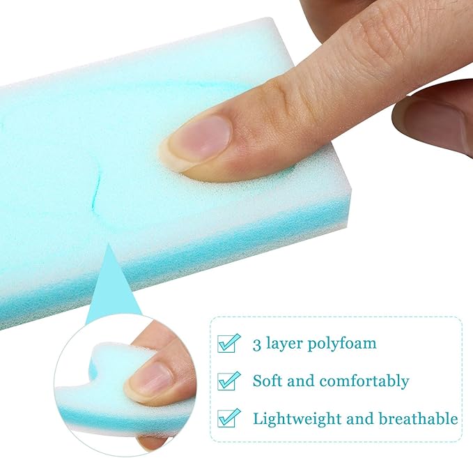 Mudder 16 Pieces Foam Toe Spacers for Feet Women 3 Layer Foam Toe Separators for Overlapping Women Men Relief Friction Hammer and Prevent Corns