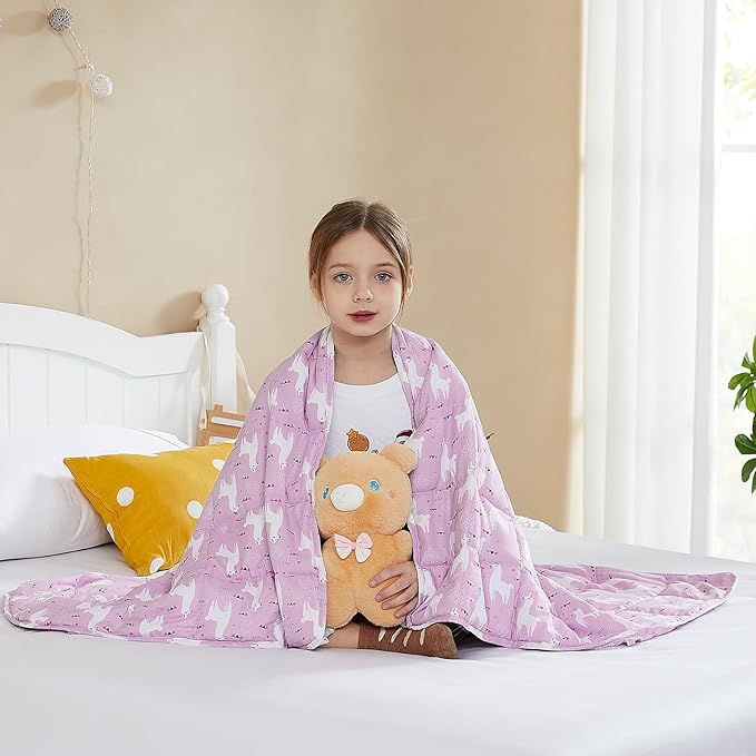 L'AGRATY Weighted Blanket - 36"x48" 5lbs Microfiber Material with Glass Beads Small Blanket for All-Season Summer Fall Winter Soft Thick