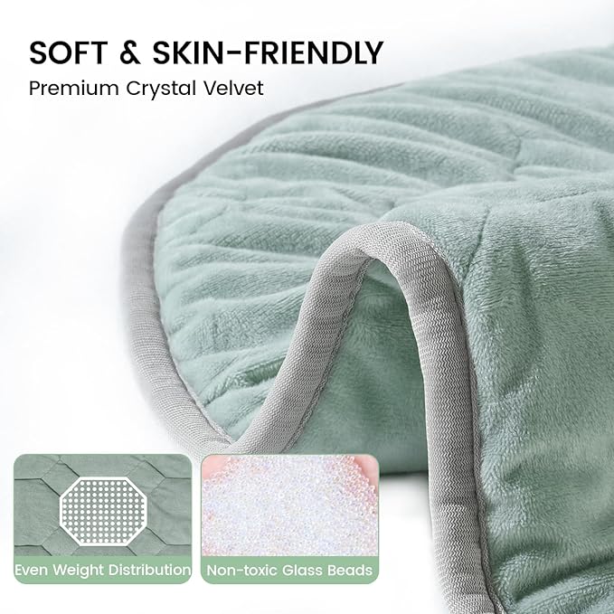 immtree Weighted Heating Pad for Period Cramps, 29" x 24" Extra Large Electric Heated Pads 5 lbs, Back Shoulder Knee Abdomen Pain Relief, Soft Warm Heavy Lap Blanket, Grey Green