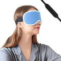 Heated Eye Mask for Dry Eyes Relief - with Hygienic Eyelid Pads, USB Powered Steam Warm Compress, Heating Pad with Temperature Control, Portable Care for Travel Home Use - Blue