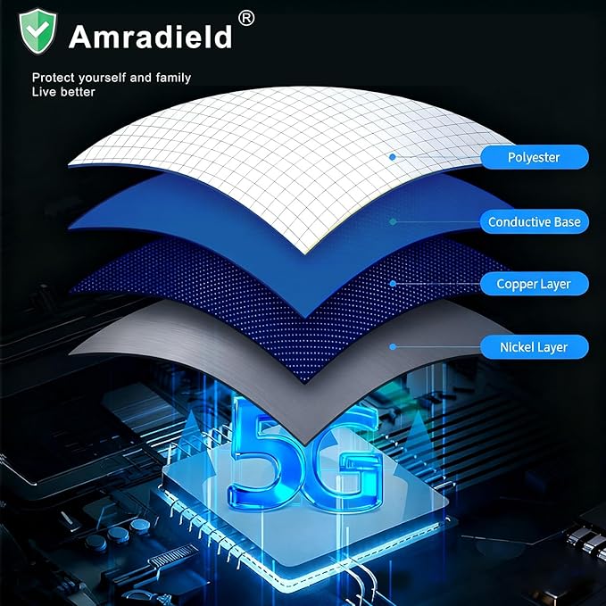 Amradield Faraday Fabric 39"x43" Conductive Soft Metallic Copper Fabric Nickel Copper Material Influence R F Signals WiFi Bluetooth Phone Guards You Against Harmful Frequencies and Data Theft