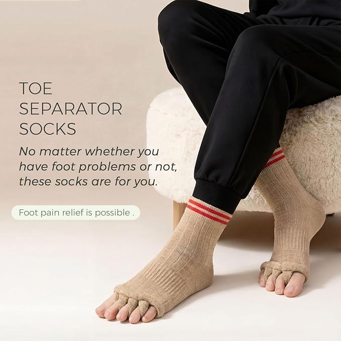 Toe Separator Socks,Foot Alignment Sock for Health Care, Pain Relief, Bunion Corrector, Breathable Toe Socks