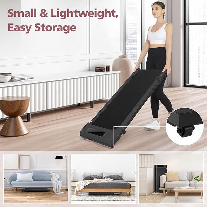 ANCHEER Walking Pads, 2 in 1 Under Desk Treadmill 2.5HP Compact Running Machine with Remote Control, 300lbs Weight Capacity for Home/Gym/Office,Ultra-Quiet, Installation-Free