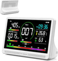 16 in 1 Air Quality Monitor Indoor 7" Display 9 AQI+7 AQI Alerts,Portable Air Quality Tester CO2, TVOC, PM2.5 PM1.0 PM10, HCHO Temperature Humidity Temp & Time Air Quality Meter for Home